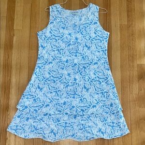 La Mer Blue and White Sleeveless Dress